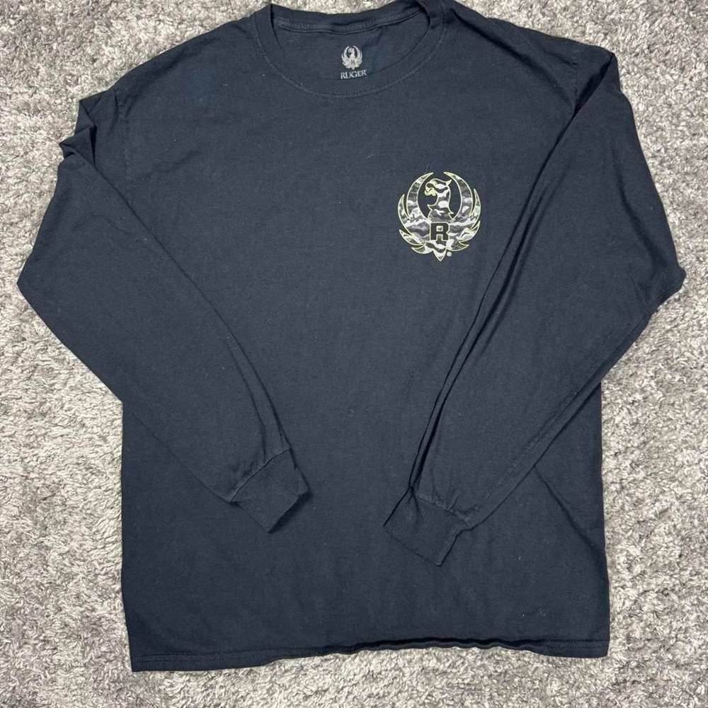 Ruger black long sleeve 100% cotton t-shirt